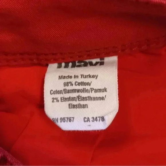 Mavi Serena Low Rise Super Skinny Red Jeans Size 24 - Picture 6 of 9